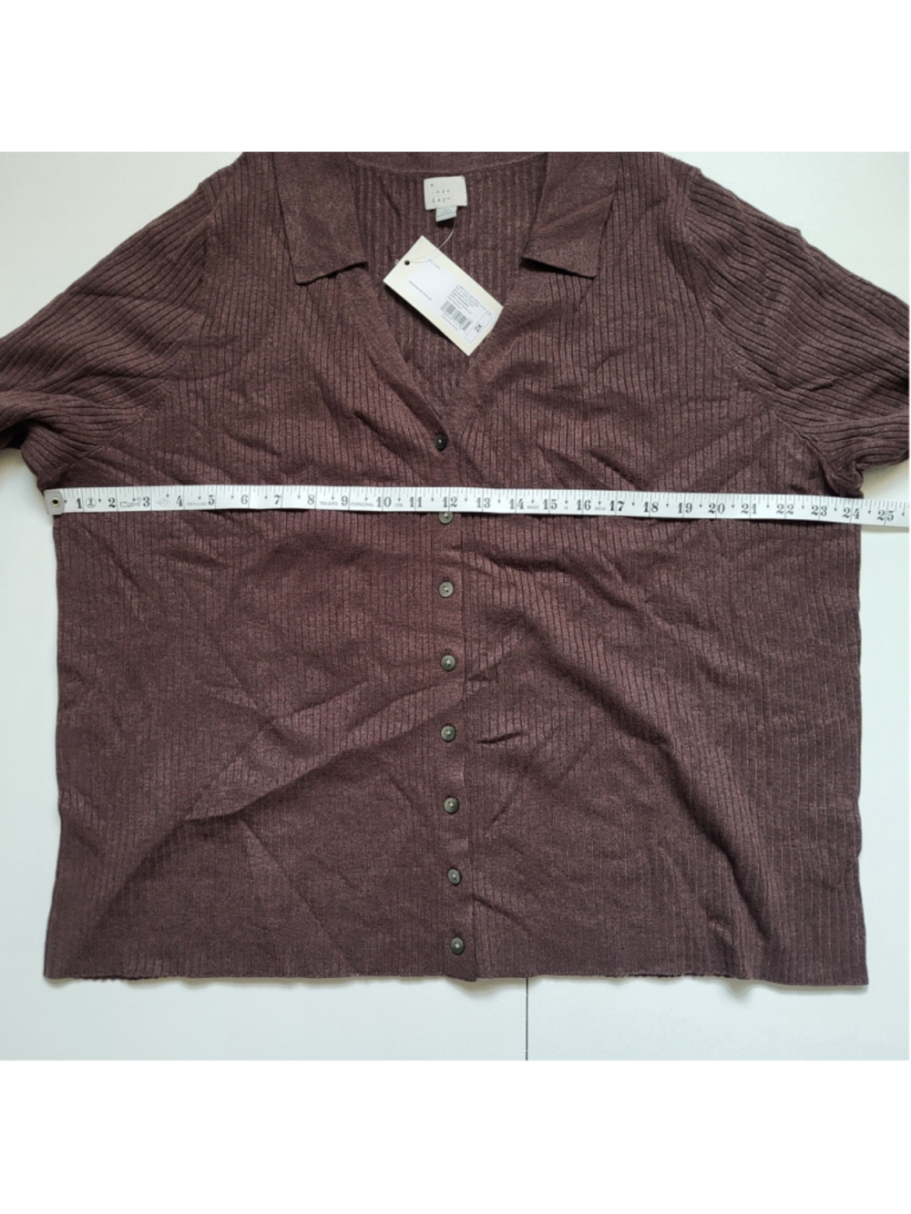 Women's Plus Size A New Day Ribbed Button-Down Sweater – Brown – Size 2XL – NWT - Picture 6 of 10